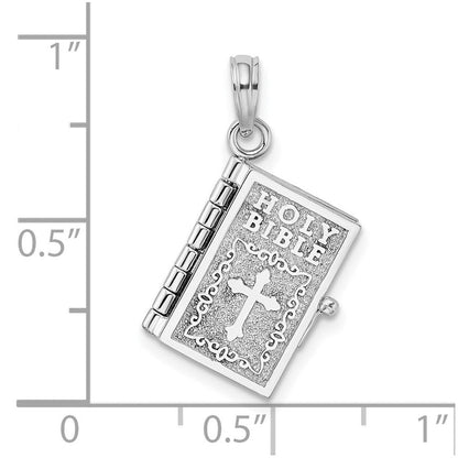 Sterlingsilber De-ani Rhodiniert 3d Beweglich Lords Gebet Bible Anhänger