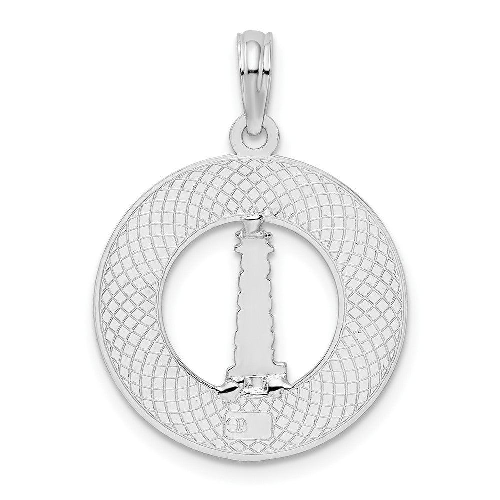 Sterlingsilber De-ani Rhodiniert St. Augustine mit Leuchtturm Kreis Anhänger