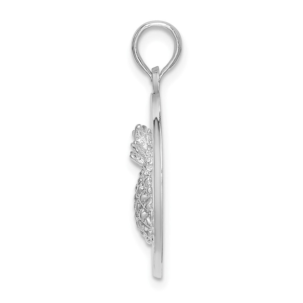 Sterlingsilber De-ani Rhodiniert Charleston mit Pineapple Kreis Anhänger