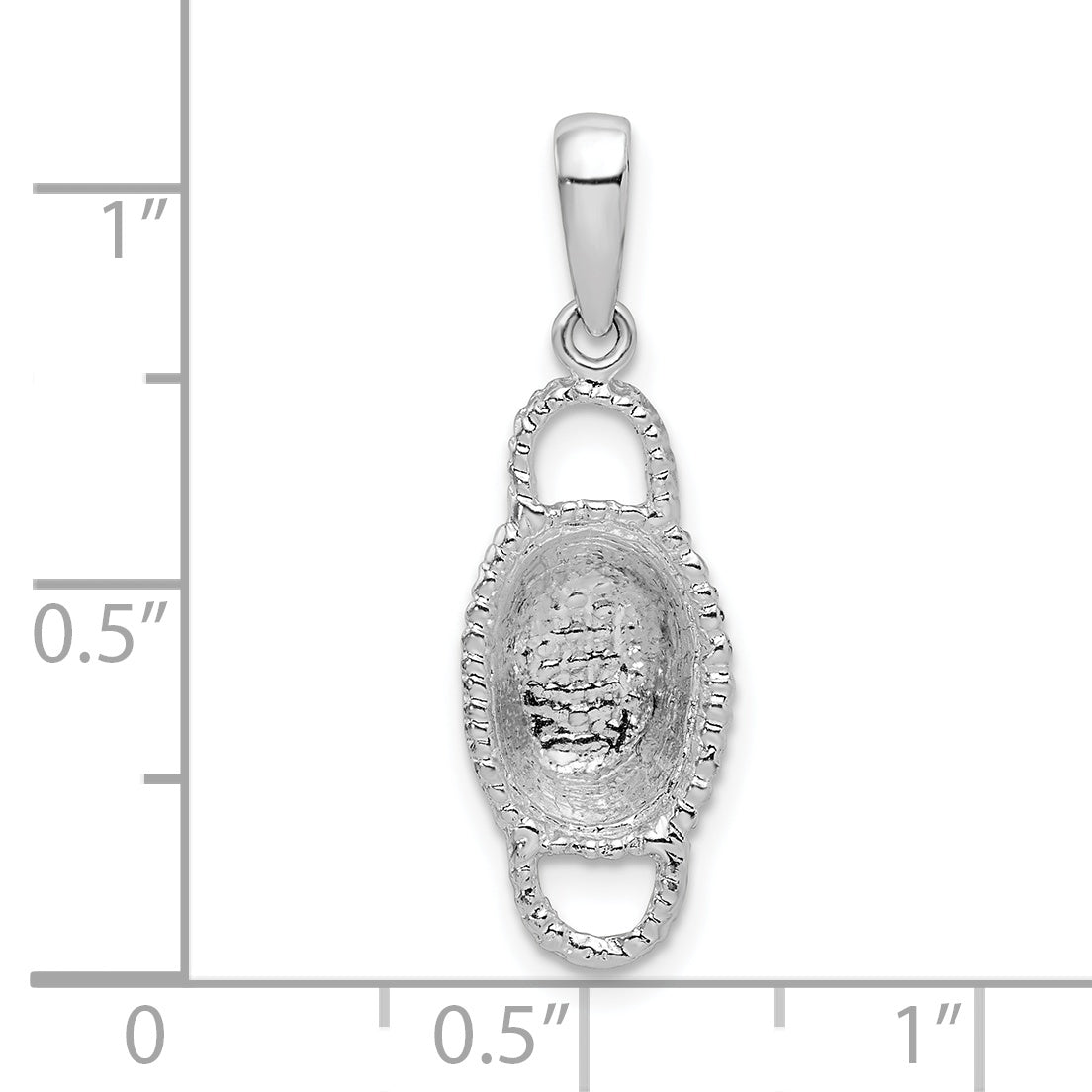Sterlingsilber De-ani Rhodiniert Poliert 3d Doppelt Handle Korb Anhänger