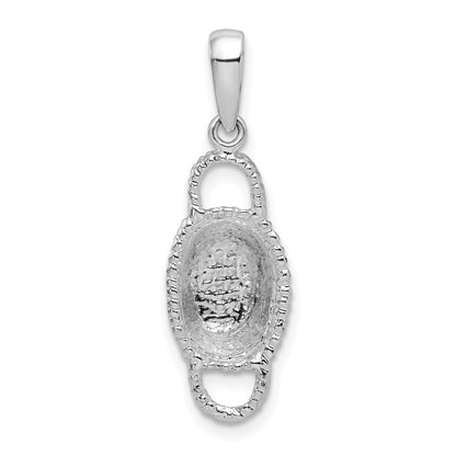 Sterlingsilber De-ani Rhodiniert Poliert 3d Doppelt Handle Korb Anhänger