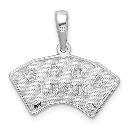 Sterlingsilber De-ani Rhodiniert Poliert 4 Aces Good Luck Playing Cards Anhänger