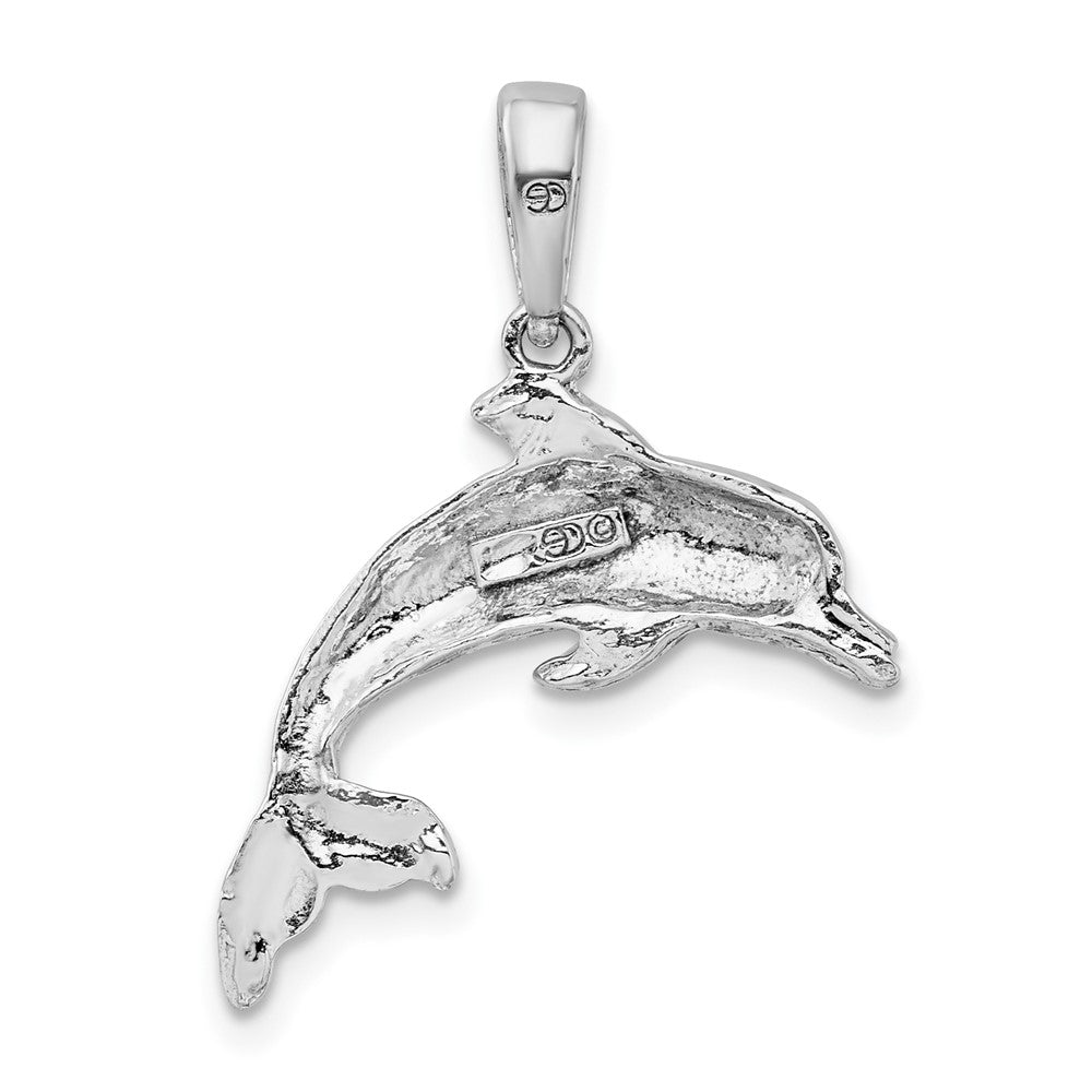 Sterlingsilber De-ani Rhodiniert Poliert Delfin Anhänger
