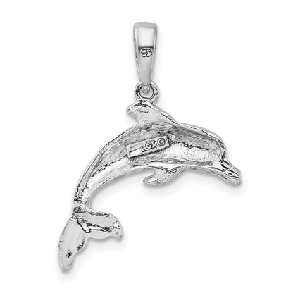 Sterlingsilber De-ani Rhodiniert Poliert Delfin Anhänger