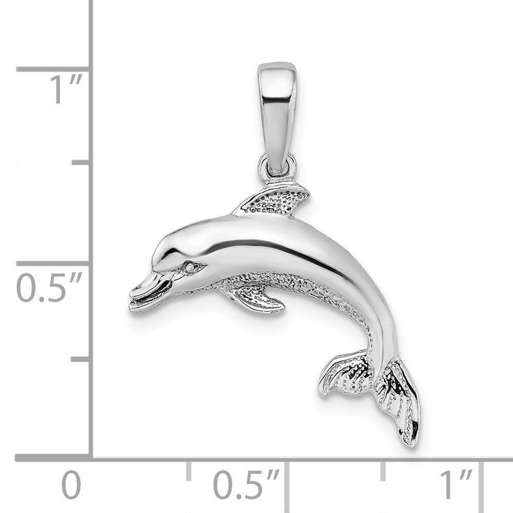 Sterlingsilber De-ani Rhodiniert Poliert Delfin Anhänger
