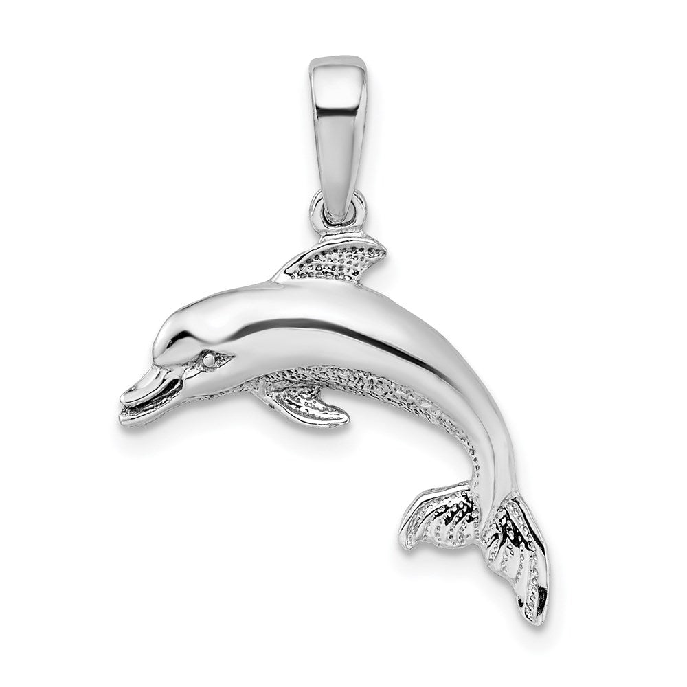 Sterlingsilber De-ani Rhodiniert Poliert Delfin Anhänger
