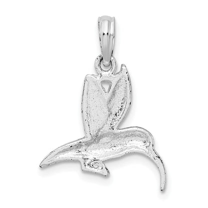 Sterlingsilber De-ani Rhodiniert Poliert Hummingbird Anhänger