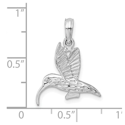 Sterlingsilber De-ani Rhodiniert Poliert Hummingbird Anhänger
