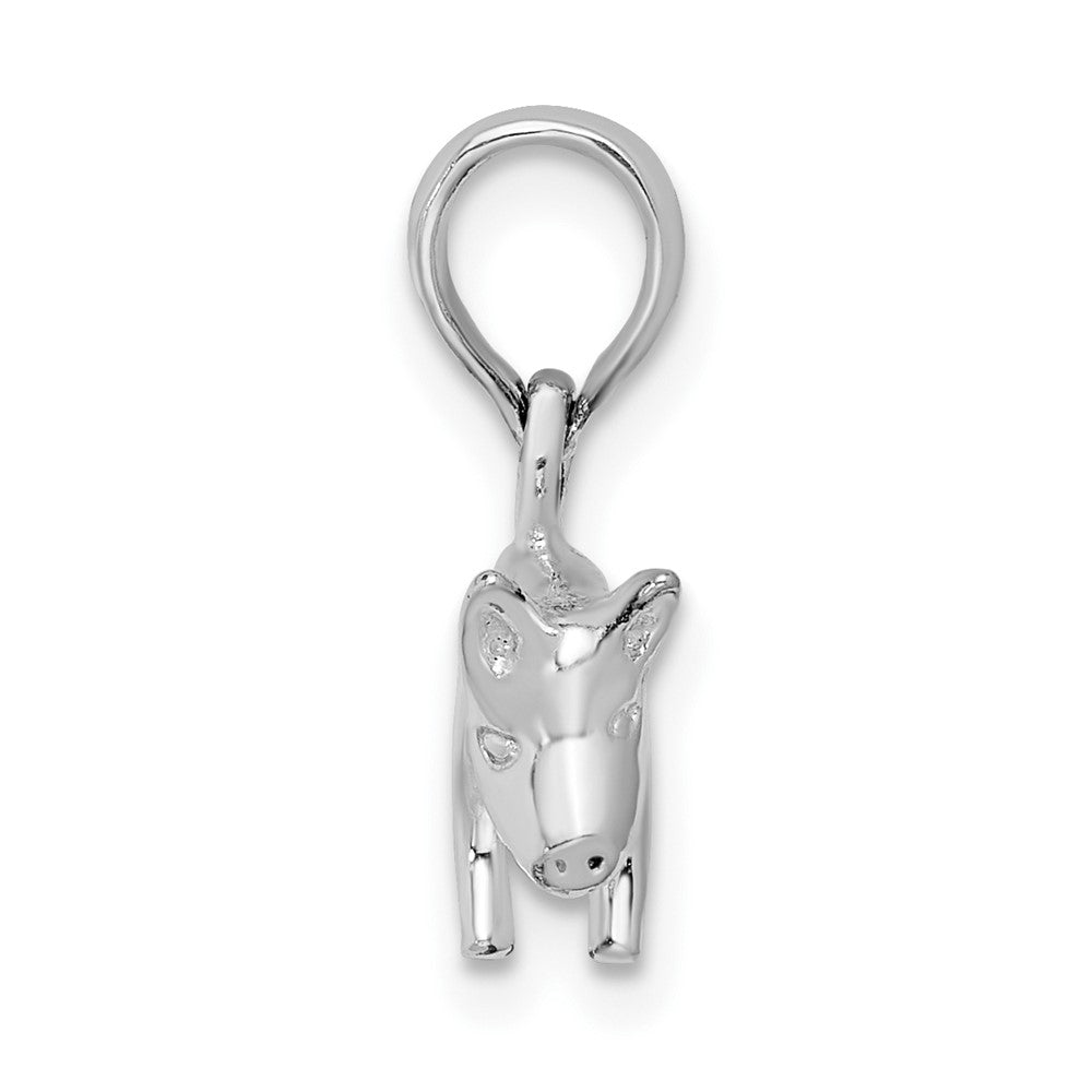 Sterlingsilber De-ani Rhodiniert Poliert 3d Pig Anhänger