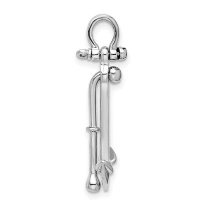 Sterlingsilber De-ani Rhodiniert Poliert 3d 2-piece Beweglich Kedge Anker