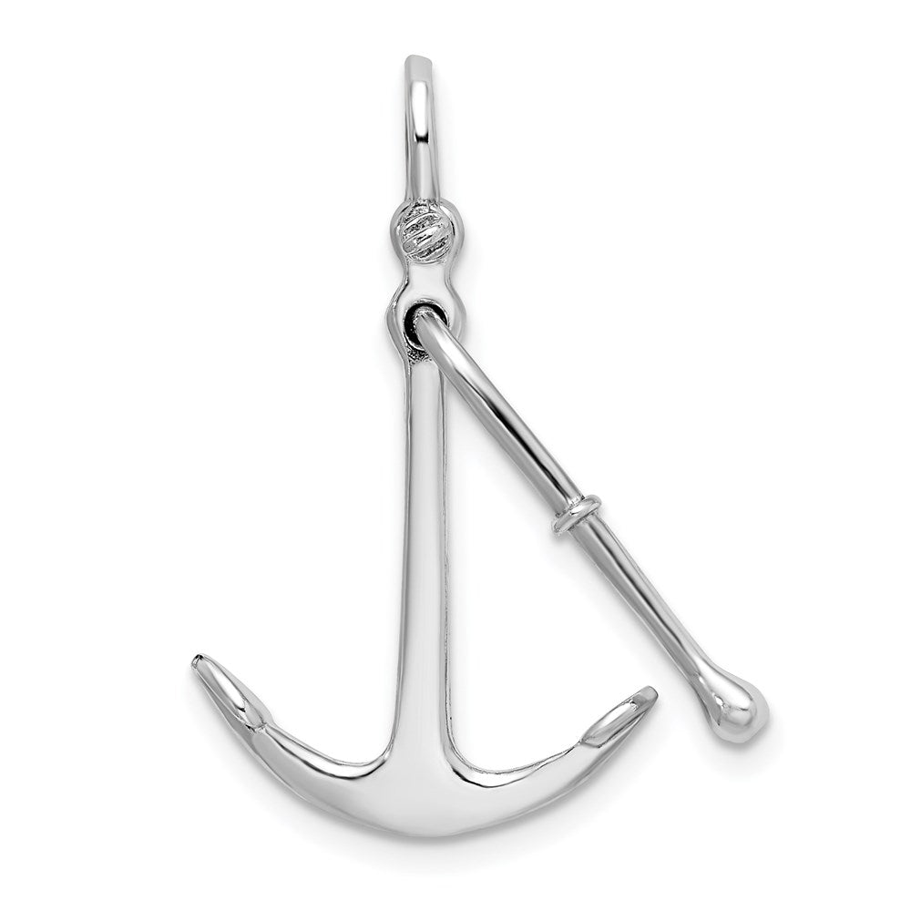 Sterlingsilber De-ani Rhodiniert Poliert 3d 2-piece Beweglich Kedge Anker