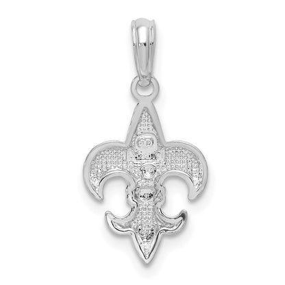 Sterlingsilber De-ani Rhodiniert Poliert Fleur De Lis Anhänger