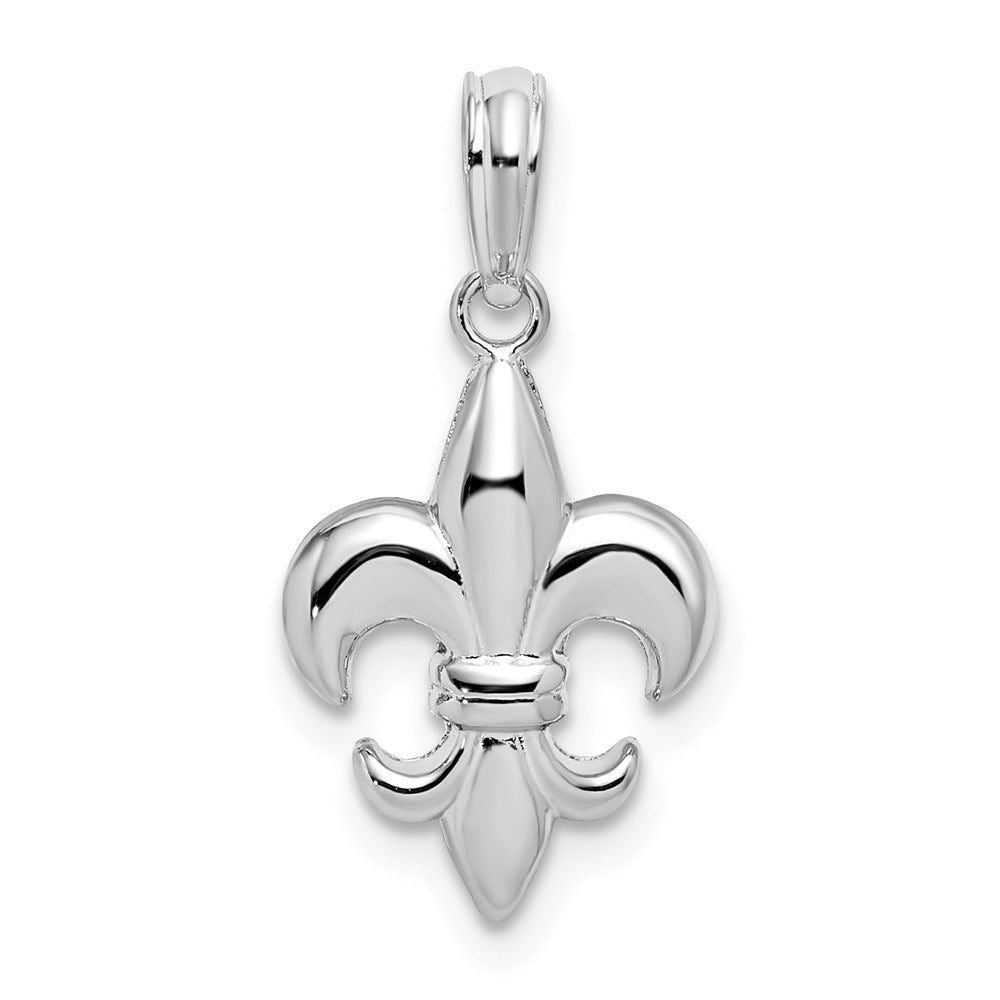 Sterlingsilber De-ani Rhodiniert Poliert Fleur De Lis Anhänger