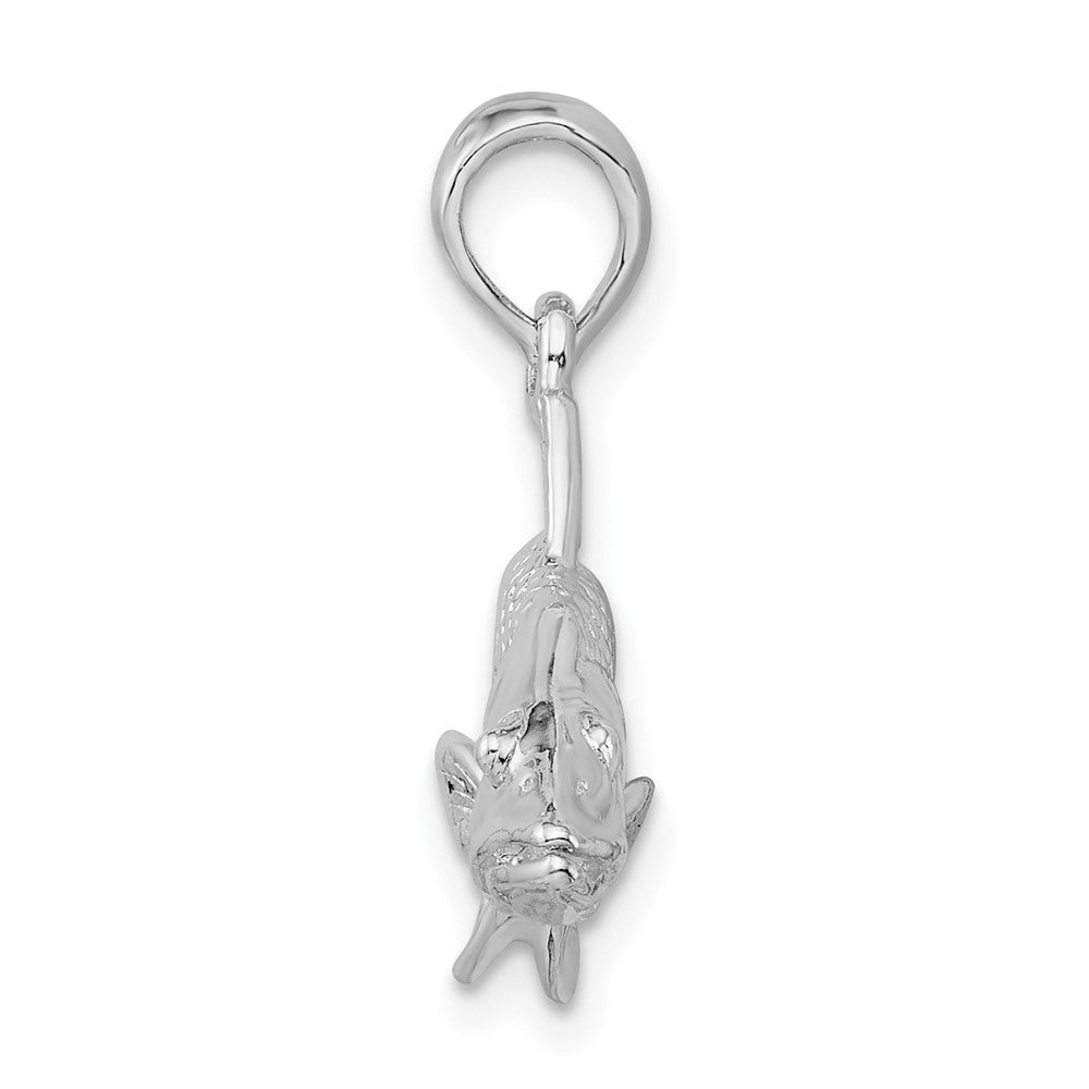 Sterlingsilber De-ani Rhodiniert Poliert 3d Snook Fisch Anhänger