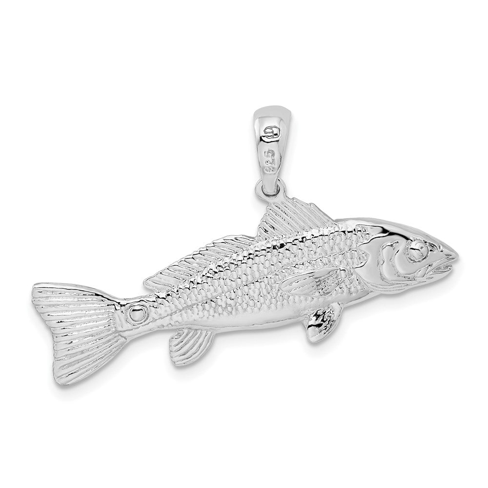 Sterlingsilber De-ani Rhodiniert Poliert 3d Rot Fisch Anhänger