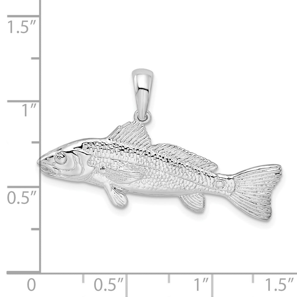 Sterlingsilber De-ani Rhodiniert Poliert 3d Rot Fisch Anhänger