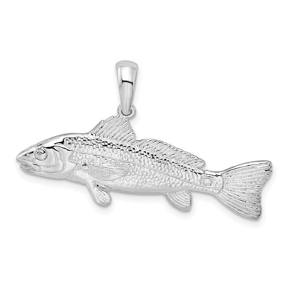 Sterlingsilber De-ani Rhodiniert Poliert 3d Rot Fisch Anhänger