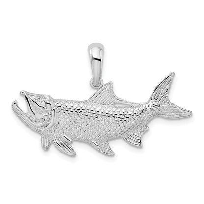 Sterlingsilber De-ani Rhodiniert Poliert Tarpon Fisch Anhänger
