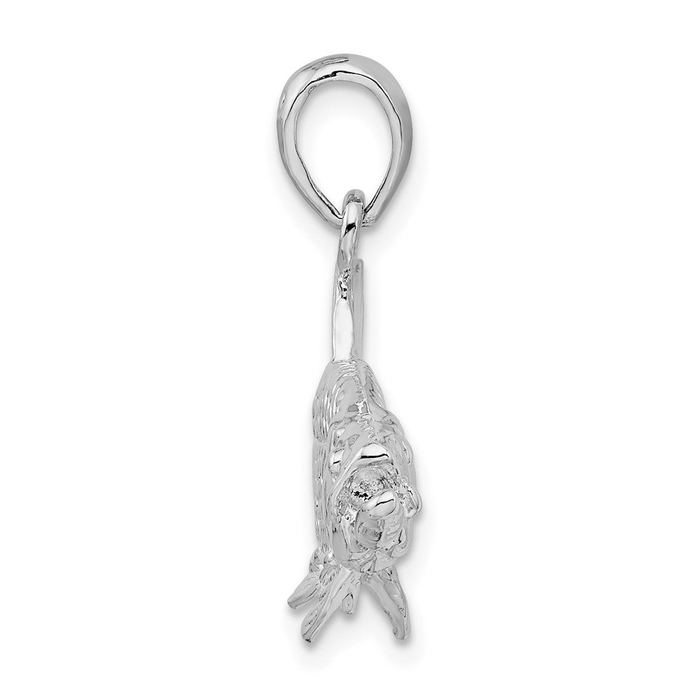 Sterlingsilber De-ani Rhodiniert Poliert 3d Oxeye Tarpon Fisch Anhänger