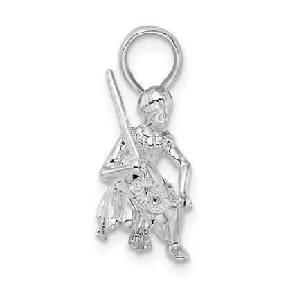 Sterlingsilber Poliert 3d Island Warrior Anhänger