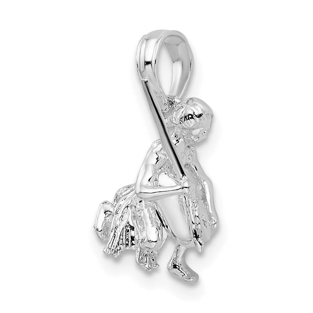 Sterlingsilber Poliert 3d Island Warrior Anhänger