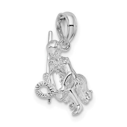 Sterlingsilber Poliert 3d Island Warrior Anhänger