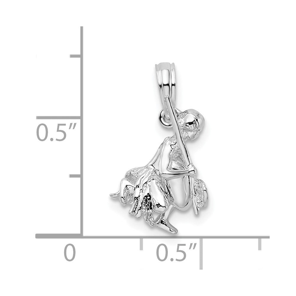 Sterlingsilber Poliert 3d Island Warrior Anhänger