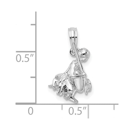 Sterlingsilber Poliert 3d Island Warrior Anhänger
