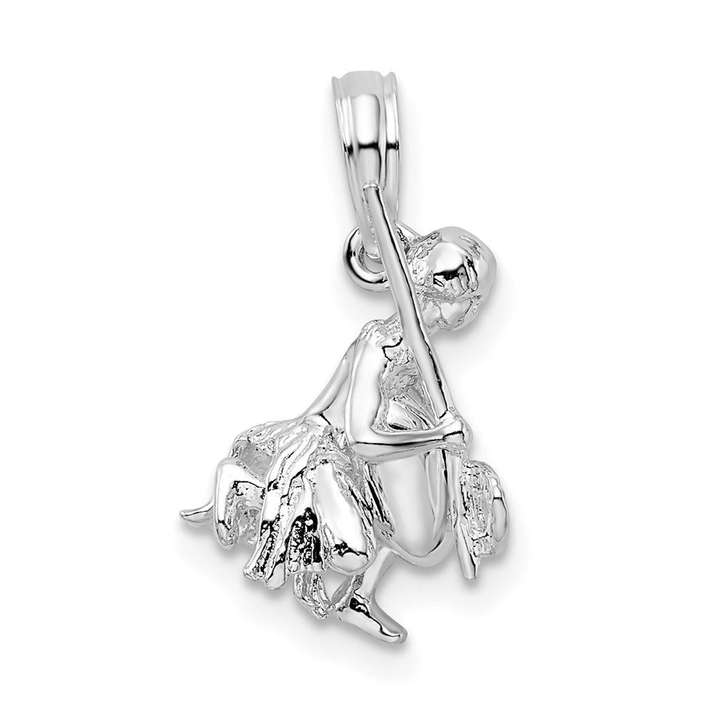 Sterlingsilber Poliert 3d Island Warrior Anhänger