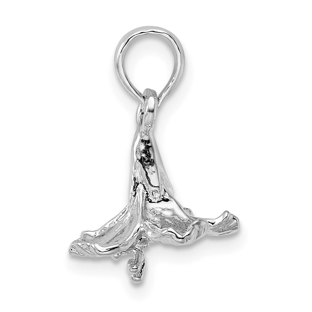 Sterlingsilber Poliert 3d Hibiscus Blume Anhänger