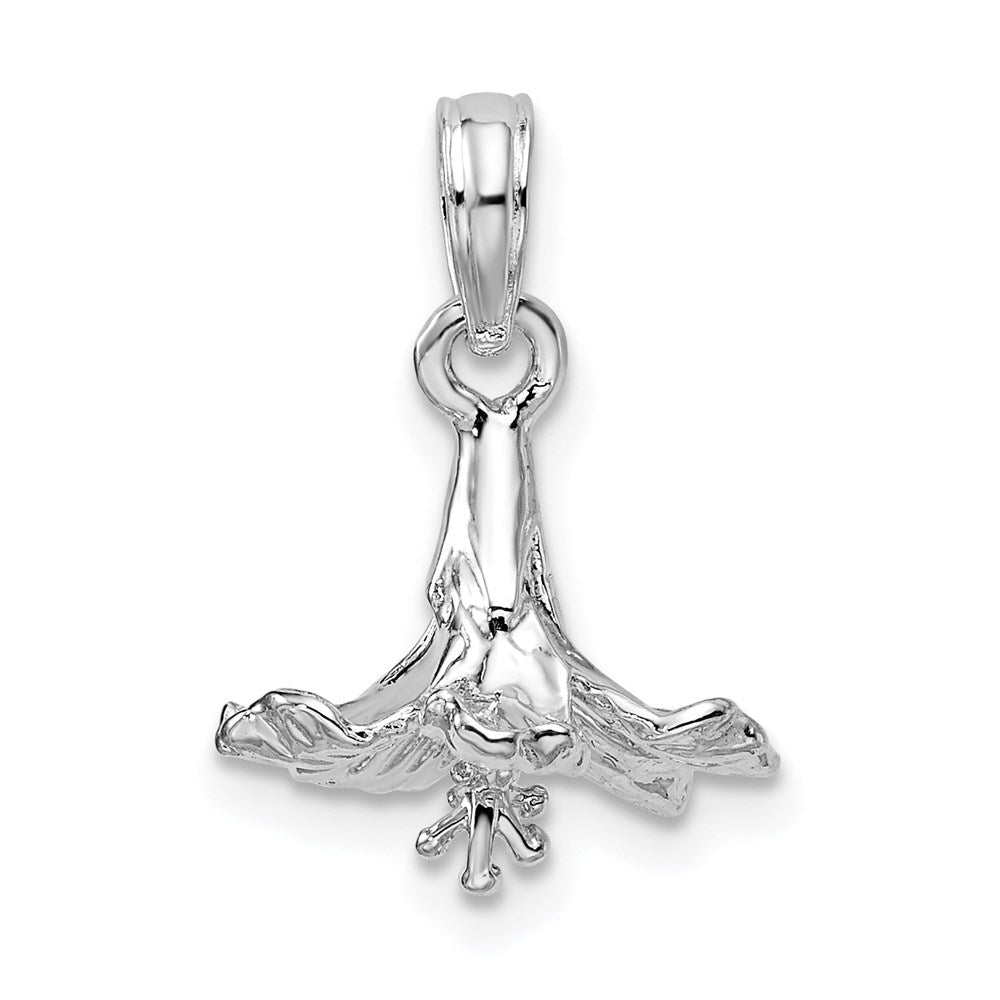 Sterlingsilber Poliert 3d Hibiscus Blume Anhänger