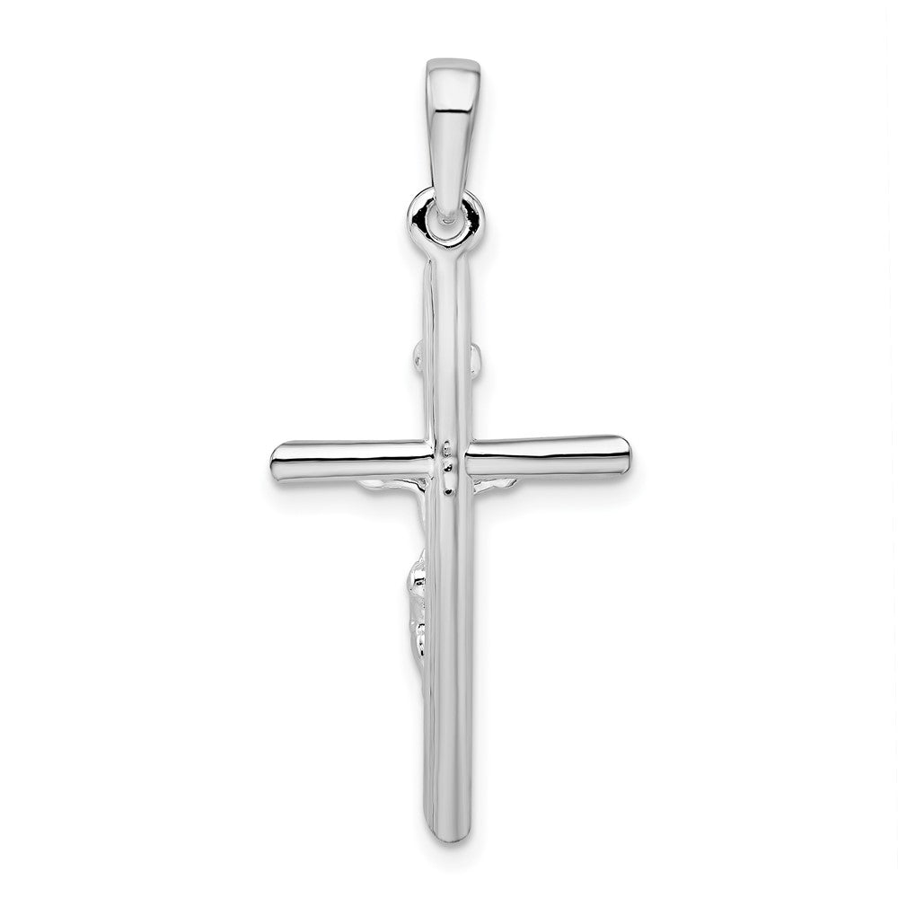 Sterlingsilber De-ani Rhodiniert Poliert Kruzifix Kreuz Anhänger