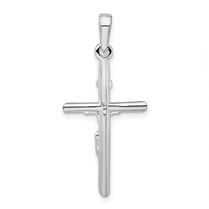 Sterlingsilber De-ani Rhodiniert Poliert Kruzifix Kreuz Anhänger
