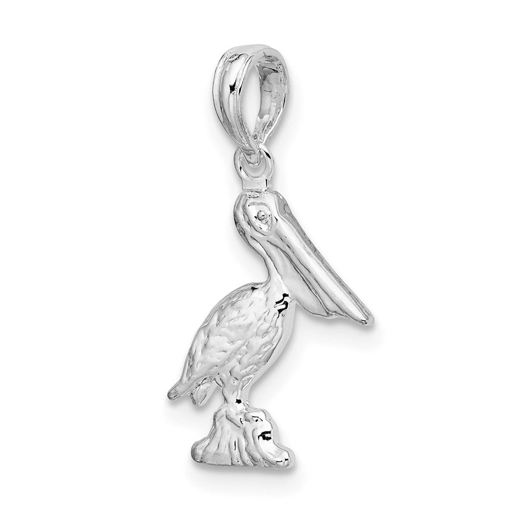 Sterlingsilber De-ani Rhodiniert Poliert 3d Pelican Anhänger