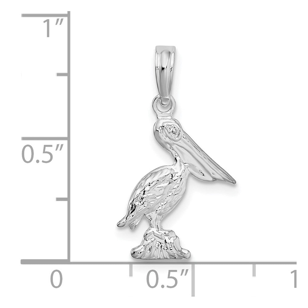 Sterlingsilber De-ani Rhodiniert Poliert 3d Pelican Anhänger