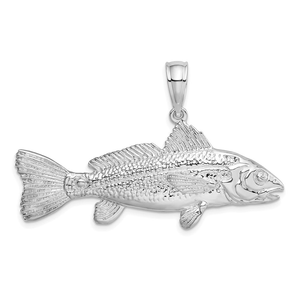 Sterlingsilber De-ani Rhodiniert Poliert 3d Rot Fisch Anhänger