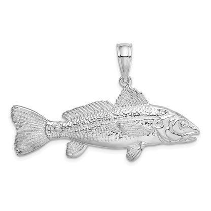 Sterlingsilber De-ani Rhodiniert Poliert 3d Rot Fisch Anhänger