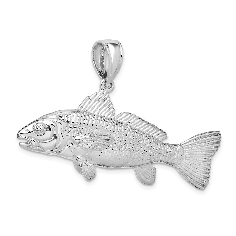 Sterlingsilber De-ani Rhodiniert Poliert 3d Rot Fisch Anhänger