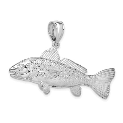 Sterlingsilber De-ani Rhodiniert Poliert 3d Rot Fisch Anhänger