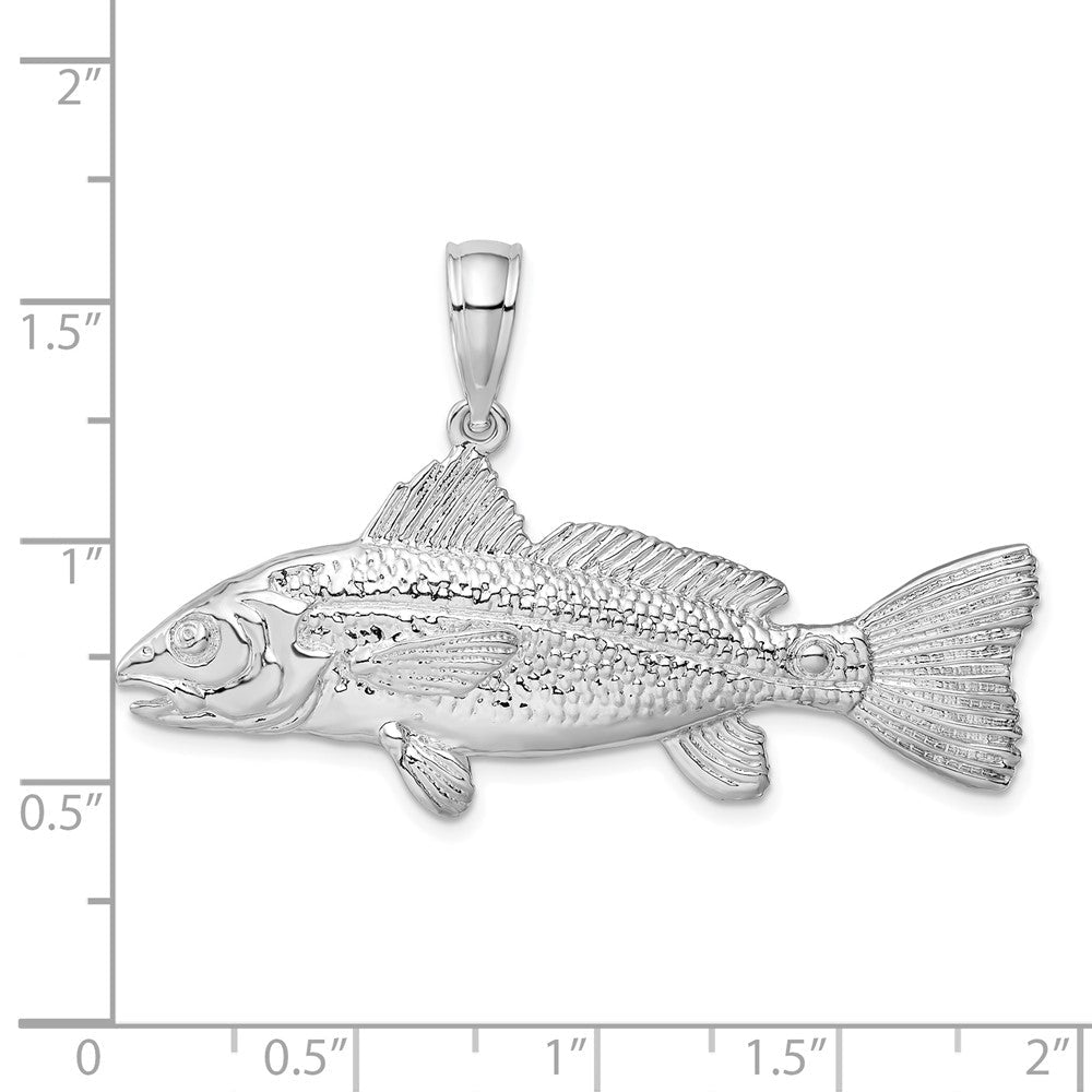 Sterlingsilber De-ani Rhodiniert Poliert 3d Rot Fisch Anhänger