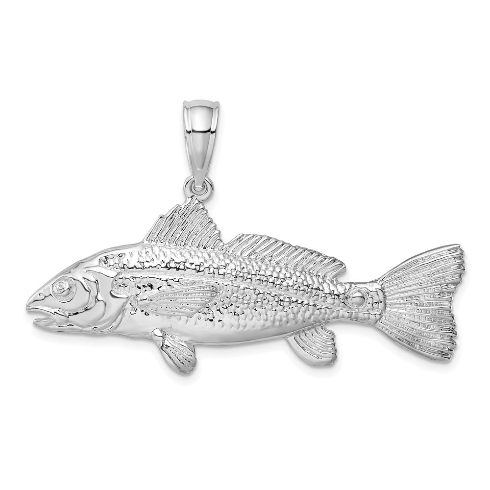 Sterlingsilber De-ani Rhodiniert Poliert 3d Rot Fisch Anhänger