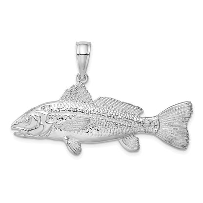 Sterlingsilber De-ani Rhodiniert Poliert 3d Rot Fisch Anhänger