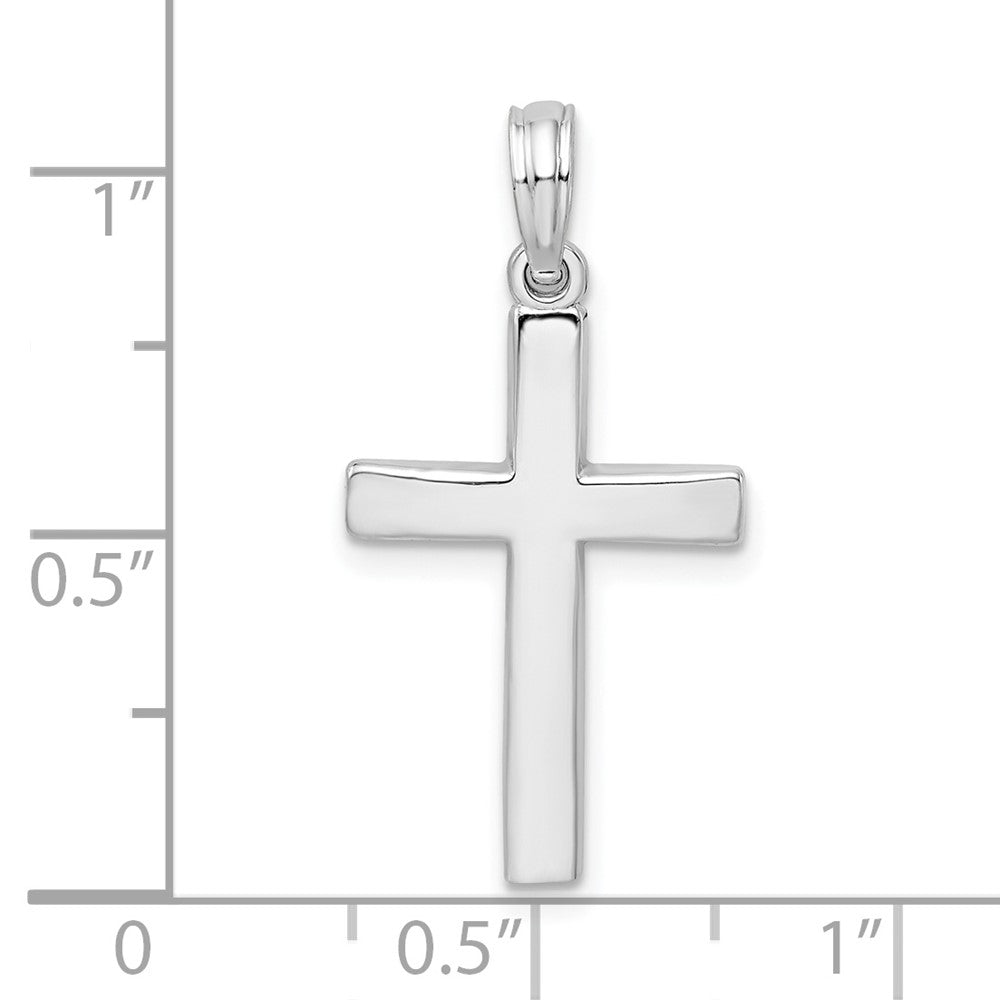 Sterlingsilber De-ani Rhodiniert Abgeschrägt Lateinisch Kreuz Anhänger