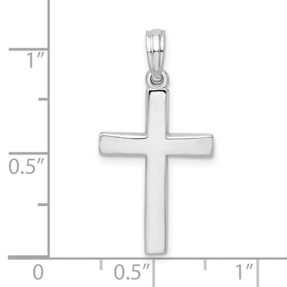 Sterlingsilber De-ani Rhodiniert Abgeschrägt Lateinisch Kreuz Anhänger