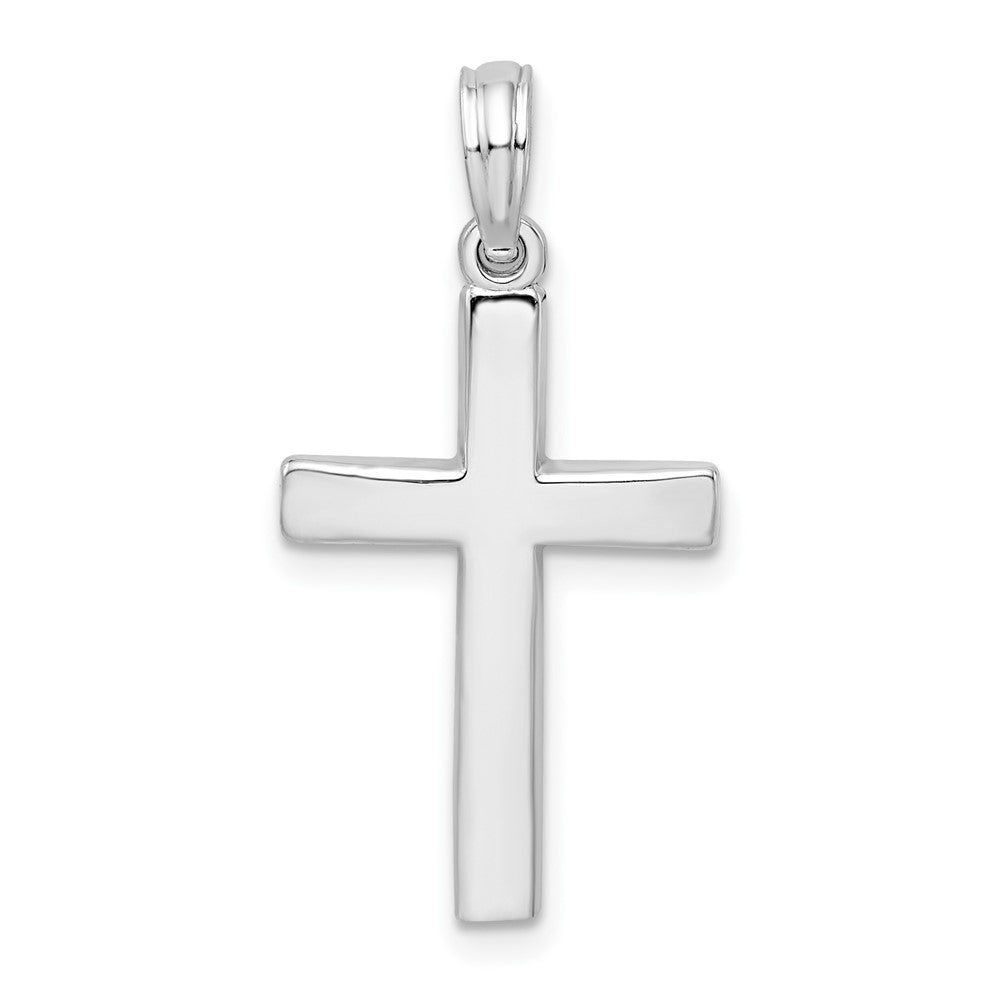 Sterlingsilber De-ani Rhodiniert Abgeschrägt Lateinisch Kreuz Anhänger