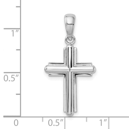 Sterlingsilber De-ani Abgerundet Kreuz mit Rahmen Anhänger