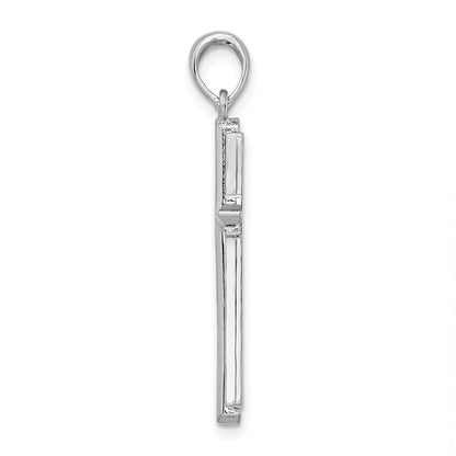 Sterlingsilber De-ani Rhodiniert Passion Kreuz mit Rahmen Anhänger