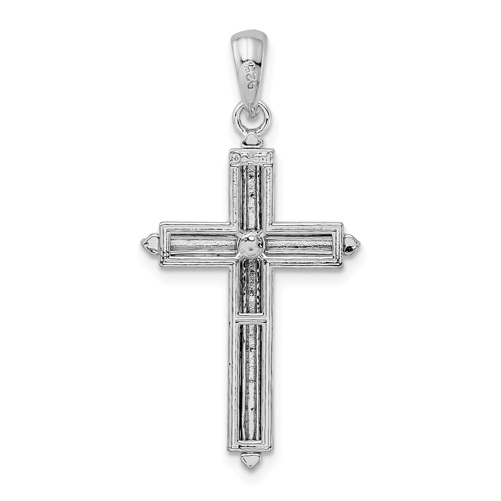 Sterlingsilber De-ani Rhodiniert Passion Kreuz mit Rahmen Anhänger