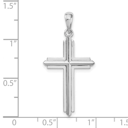 Sterlingsilber De-ani Rhodiniert Passion Kreuz mit Rahmen Anhänger