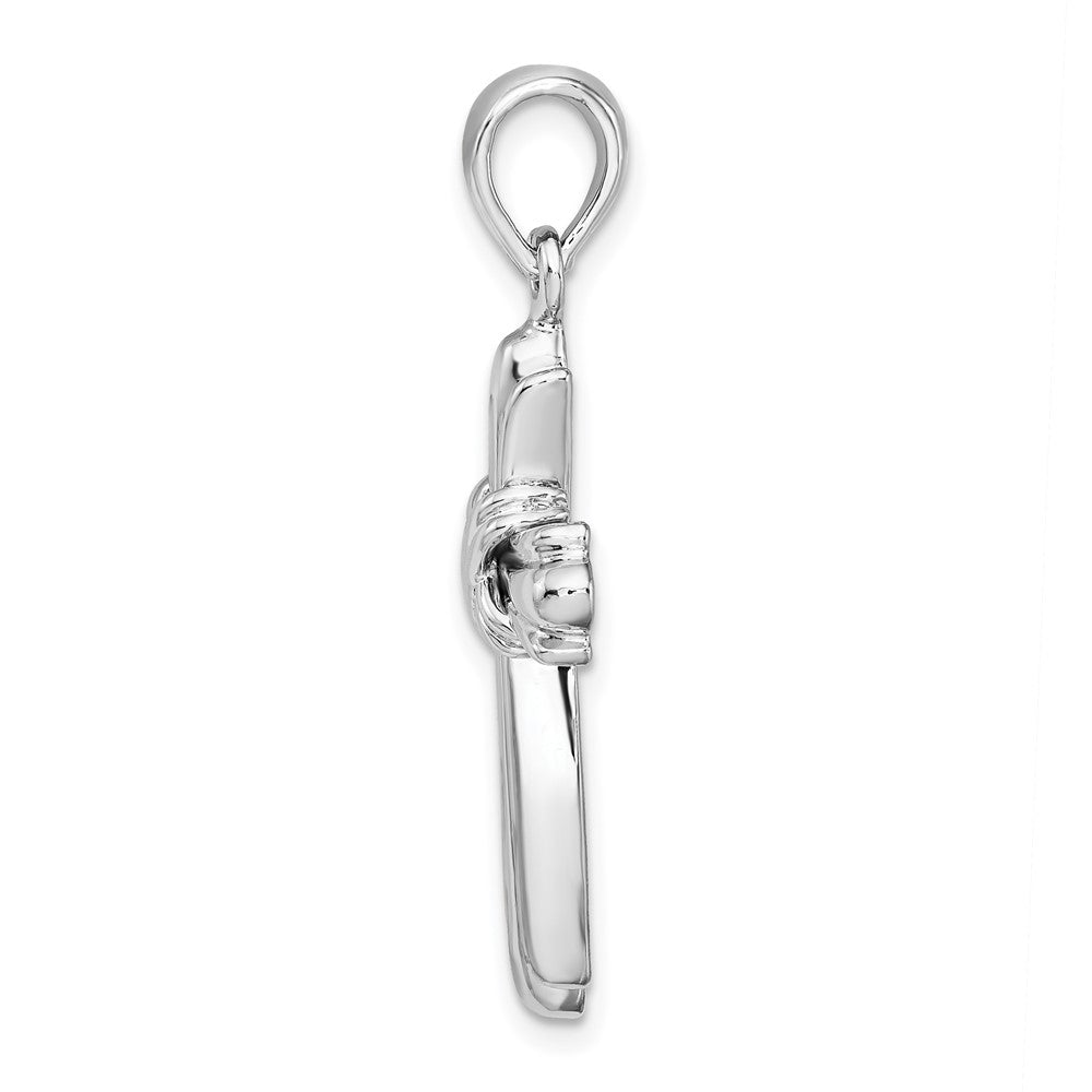 Sterlingsilber De-ani Rhodiniert mit X-center Knospend Kreuz Anhänger